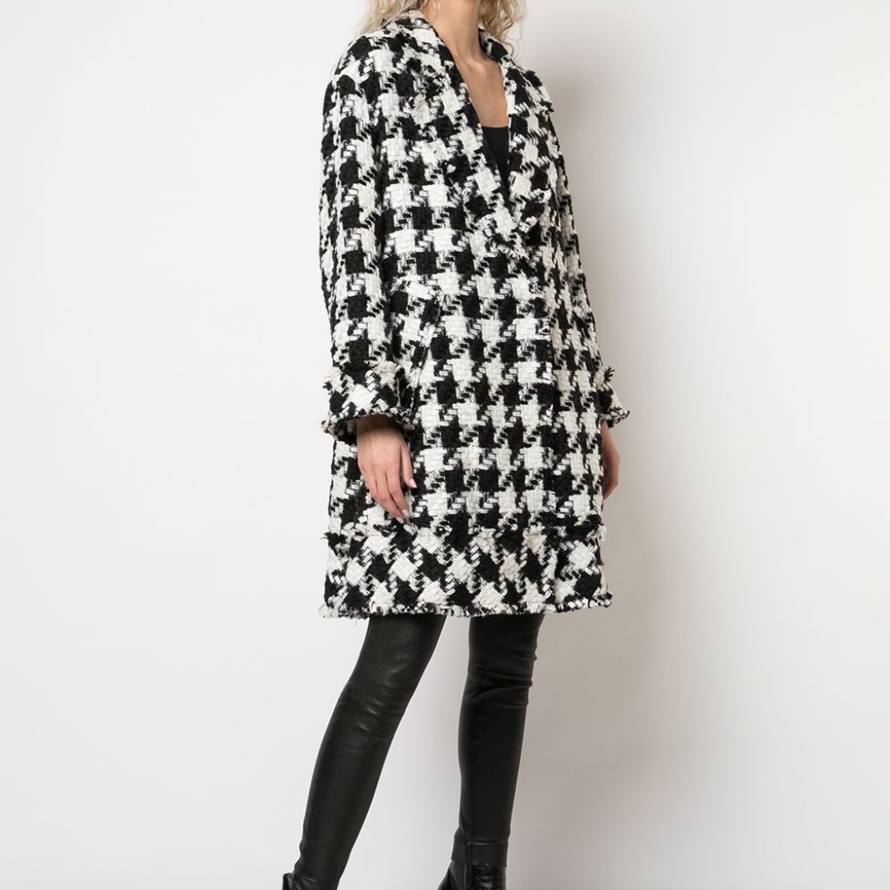 Brand New Alice + Olivia Stefan Houndstooth Coat S
